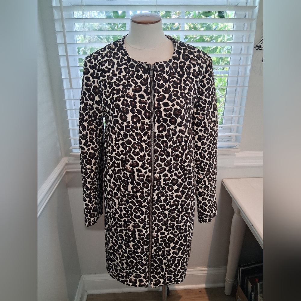 Cupcakes And Casmere Leopard Print 3/4 Length Jacket Sz S NWOT - Picture 5 of 10